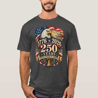 Camiseta Patriótica Vintage 250 Anos EUA 1776–2026