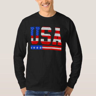 Camiseta Patriótica Vintage Estados Unidos Bandeira 4 De Ju