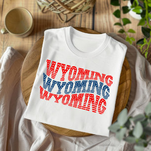 Camiseta Patriótica Wyoming Red e Blue Boho