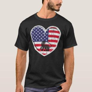 Camiseta Patriótico 4º De Julho Dos Eua Sinalizador Vermelh