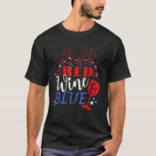 Camiseta Patriótico 4º de julho, Engraçado Humor do Vinho Q