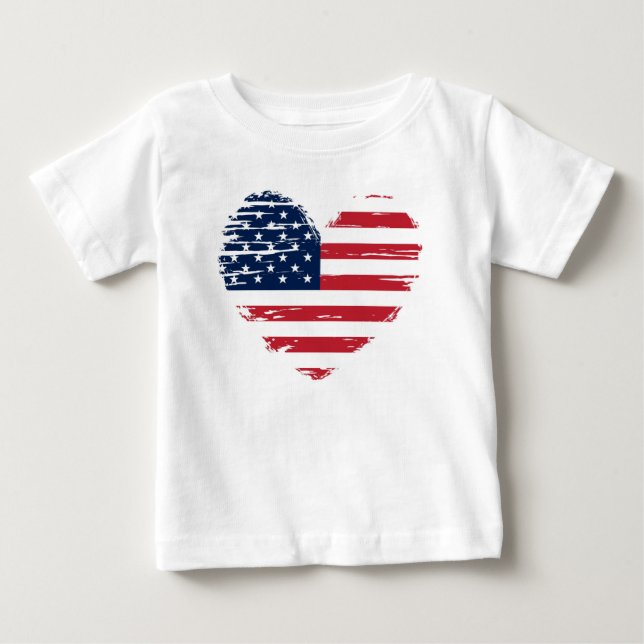 Camiseta Patriótico 4º de julho - Star Baby T shirt (Frente)