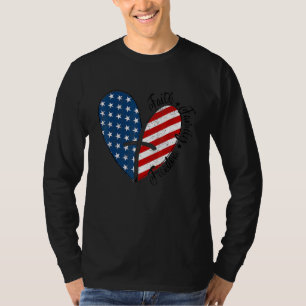 Camiseta Patriótico 4 De Julho, Bandeira Americana Heart Fa