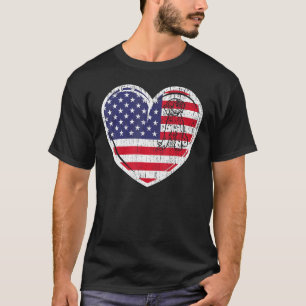 Camiseta Patriótico 4 De Julho Dos Eua Flag Red White & Blu