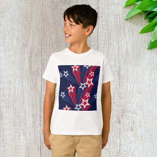 Camiseta Patriótico 4 de julho Estrelas Vermelhas Branco e 