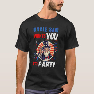 Camiseta Patriótico 4 de julho O Tio Sam Quer Que Pares