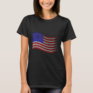 Camiseta Patriótico 4 de julho Onda de Bandeira Americana