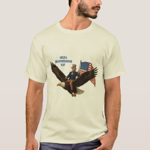 Camiseta Patriótico 4 de julho Tio Sam Dirigindo um URM da 
