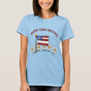 Camiseta Patriótico abençoe nossas tropas