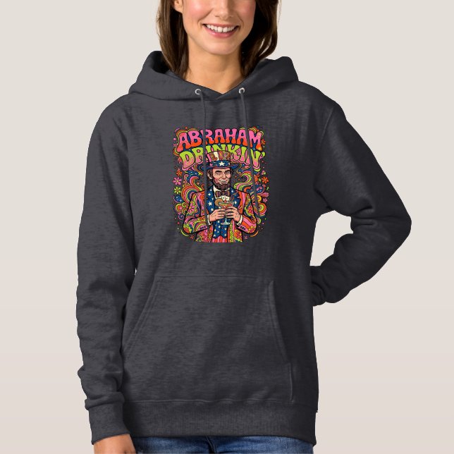 Camiseta Patriótico Abraham Bebendo Retro (Frente)