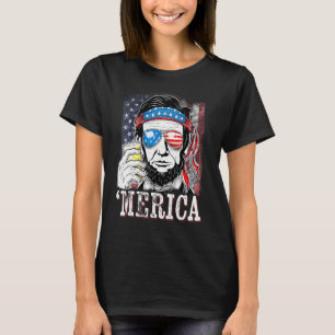 Camiseta Patriótico Abraham Lincoln Merica Usa Bandeira 4º 