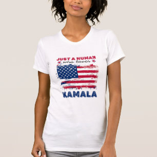 Camiseta Patriótico Afastado Bandeira Americana Kamala