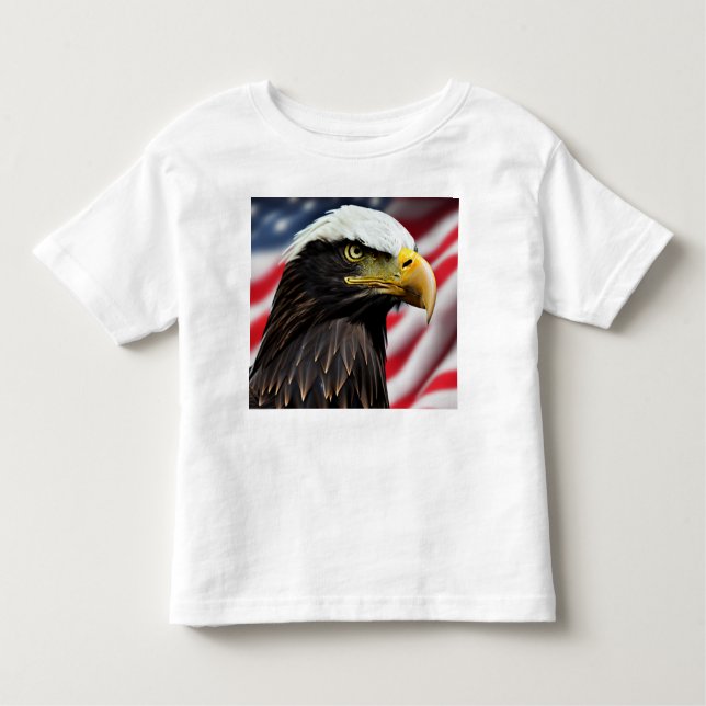 Camiseta Patriótico/Águia/Americano/EUA (Frente)