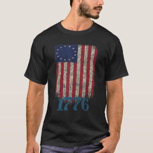 Camiseta Patriótico Americano 1776 Betsy Ross Distante