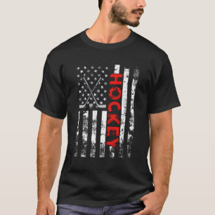 Camiseta Patriótico Americano de Hockey com Bandeira