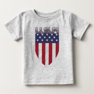 Camiseta Patriótico americano Flag Shield