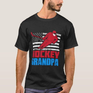Camiseta Patriótico Americano Flag Usa Ice Hockey Grandpa G