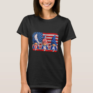 Camiseta Patriótico Americano Gnomos Usa Independência Dia