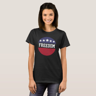 Camiseta Patriótico Americano, Preguiçoso, Liberdade Verm