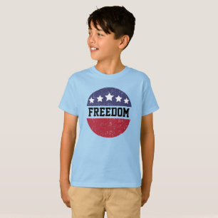 Camiseta Patriótico Americano, Preguiçoso, Liberdade Vermel