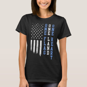 Camiseta Patriótico Americano - Uma Bandeira Um Terra Um Co