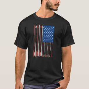 Camiseta Patriótico Arco De Bandeira Americano E Arqueiro D