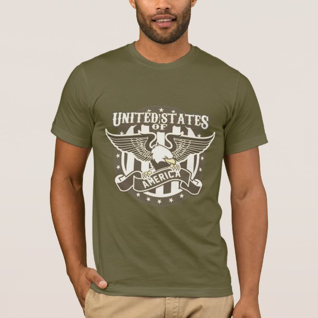 Camiseta Patriótico Bald Eagle dos Estados Unidos da Améric (Frente)