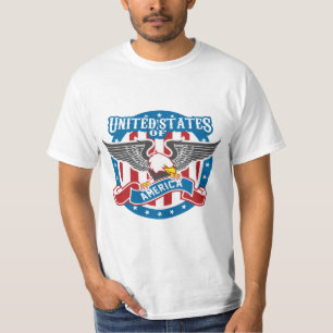 Camiseta Patriótico Bald Eagle dos Estados Unidos da Améric