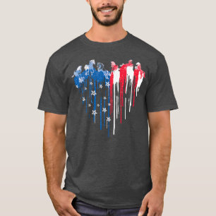Camiseta Patriótico Bandeira Americana de Cavalo 4 De Julho