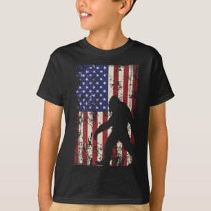 Camiseta Patriótico Bigfoot American Flag 4º De Julho