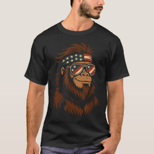 Camiseta Patriótico bigfoot usa bandana óculos de sol 4 de