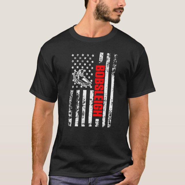 Camiseta Patriótico Bobsled Premiu do Esporte Americano de  (Frente)