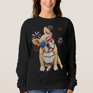 Camiseta Patriótico Buldogue Francês Cão Americano Bandeira