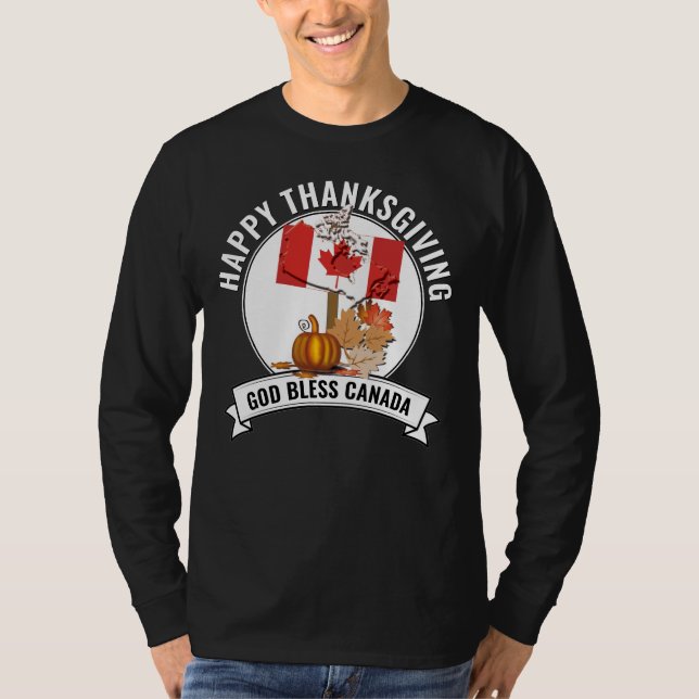 Camiseta Patriótico CANADIANO OBRIGADO AO Deus abençoe DO C (Frente)