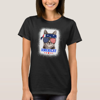 Camiseta Patriótico Cat Americat 4 De Julho