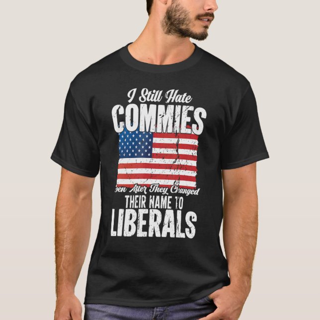 Camiseta Patriótico Comunista Anti-Socialista Pro América (Frente)