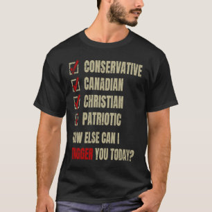 Camiseta Patriótico Cristão Conservador Canadiano