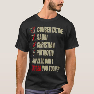 Camiseta Patriótico Cristão Conservador saudita