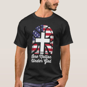 Camiseta Patriótico Cristão Dos Eua Mapeia A Nação Um Und