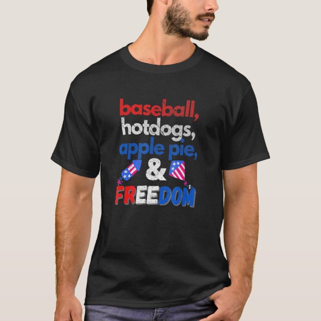 Camiseta Patriótico Da Apple Pie E Liberdade Para Cachinhos (Frente)