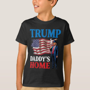 Camiseta Patriótico da Bandeira Americana do Pai Donald Tru