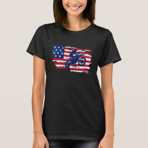 Camiseta Patriótico da Bandeira da América de Motociclismo