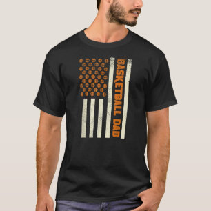 Camiseta Patriótico da Família Vintage, Pai de basquetebo