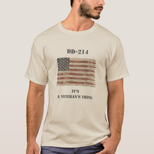 Camiseta Patriótico DD-214 de Veterano (Frente)