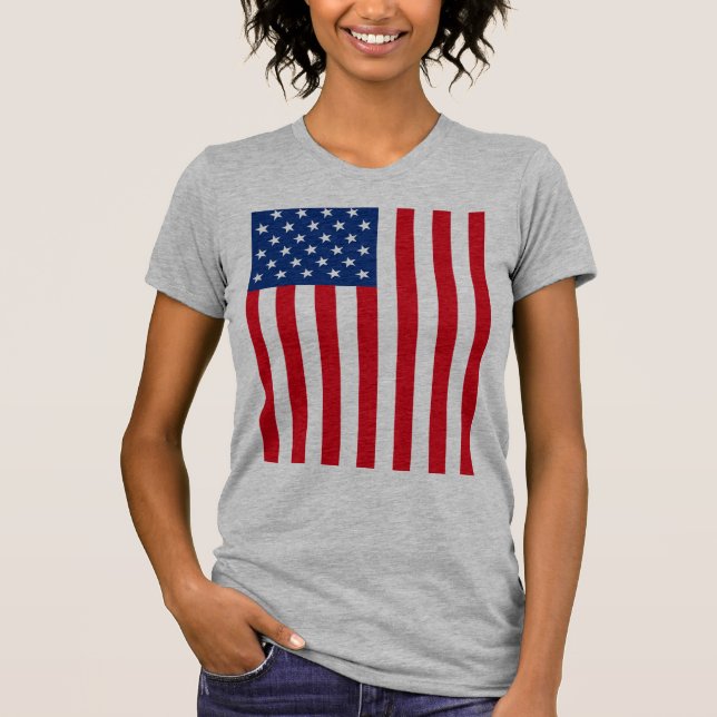 Camiseta Patriótico de Bandeira Americano (Frente)