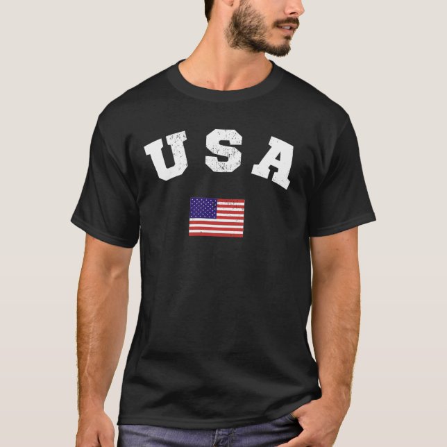 Camiseta Patriótico de Bandeira dos EUA (Frente)