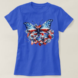 Camiseta Patriótico de Bandeiras Americanas