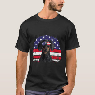 Camiseta Patriótico de Lover Dachshund, Bandeira Americana