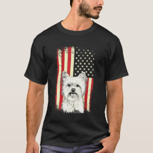 Camiseta Patriótico de Yorkshire Terrier American Flag 4 d
