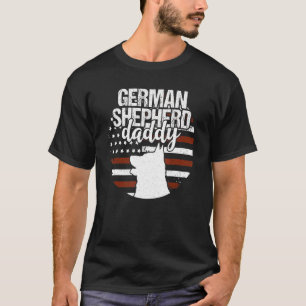 Camiseta Patriótico do Cão de Bandeira Americano do Pai ger